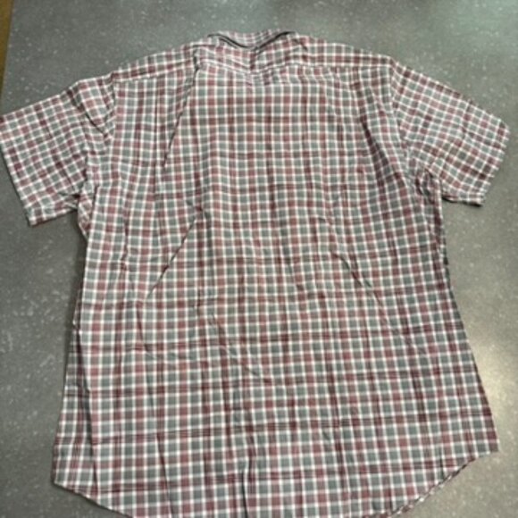 Hart Schaffner Marx Red & Gray Plaid Short Sleeve Button-Up Shirt - XL (New with - Picture 4 of 11
